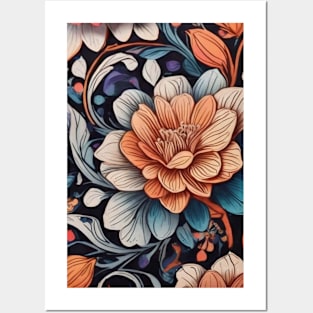 Multi Color Floral Pattern Posters and Art